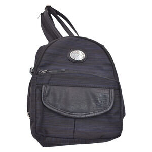 MultiSac Mini Backpack -- Navy Blue & Black Small Convertible Purse 9"x6.5"x3"